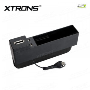 STBOX-B Universelle Autoaufbewahrungsbox mit zwei USB-Anschlüssen und abnehmbarem Münzhalter