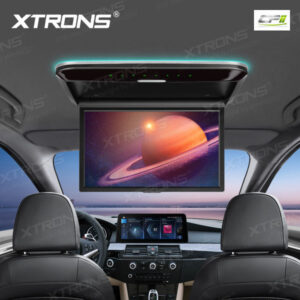 14-Zoll-Ultradünner Auto-TV-Dachmonitor mit eingebauten Stereolautsprechern und HD/AV/USB-Eingang und 2-teiligen Kopfhörern