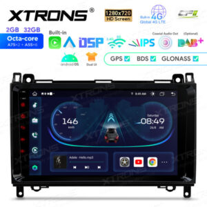 9-Zoll-Octa-Core-Android-Navigations-Autoradio 1280 * 720 HD-Bildschirm speziell für Mercedes-Benz A Klasse B Klasse Sprinter Viano Vito / Volkswagen Crafter