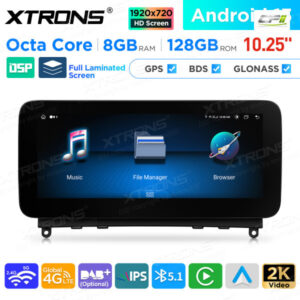 10,25 Zoll Android Octa Core 8GB + 128GB Auto GPS Multimedia Player für Mercedes-Benz C-Klasse W204 (2007-2010)