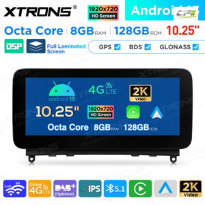 10,25 Zoll Android Octa Core 8GB + 128GB Auto GPS Multimedia Player für Mercedes-Benz C-Klasse W204 (2007-2010)