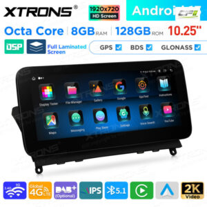 10,25 Zoll Android Octa Core 8GB + 128GB Auto GPS Multimedia Player für Mercedes-Benz C-Klasse W204 (2007-2010)