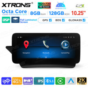 10,25 Zoll Android Octa Core 8GB + 128GB Auto GPS Multimedia Player für Mercedes-Benz E-Klasse C207 / A207 (2009-2012) Lenkrad Links