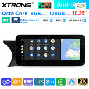 10,25 Zoll Android Octa Core 8GB + 128GB Auto GPS Multimedia Player für Mercedes-Benz C-Klasse W204 (2011-2014) Links fahrend