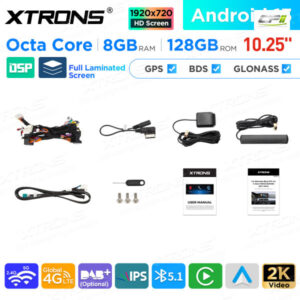 10,25 Zoll Android Octa Core 8GB + 128GB Auto GPS Multimedia Player für Mercedes-Benz C-Klasse W204 (2011-2014) Links fahrend