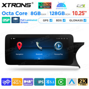 10,25 Zoll Android Octa Core 8GB + 128GB Auto GPS Multimedia Player für Mercedes-Benz C-Klasse W204 (2011-2014) Rechts fahrende Fahrzeuge