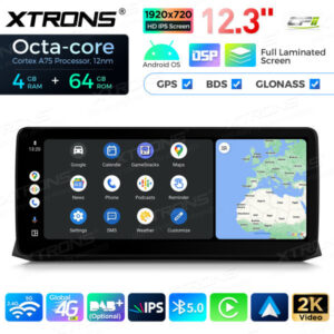 12,3 Zoll Octa Core 4 + 64 GB Global 4G LTE Android Autoradio Multimedia Player mit vollständig laminiertem Bildschirm für BM
