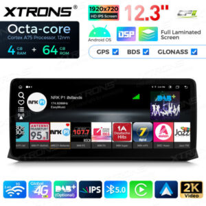 12,3 Zoll Octa Core 4 + 64 GB Global 4G LTE Android Autoradio Multimedia Player mit vollständig laminiertem Bildschirm für BM