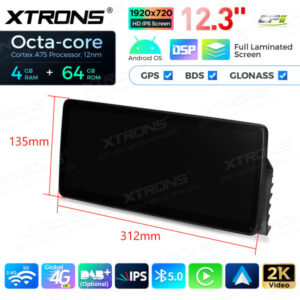 12,3 Zoll Octa Core 4 + 64 GB Global 4G LTE Android Autoradio Multimedia Player mit vollständig laminiertem Bildschirm für BM