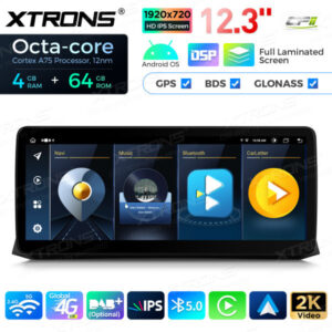 12,3 Zoll Octa Core 4 + 64 GB Global 4G LTE Android Autoradio Multimedia Player mit vollständig laminiertem Bildschirm für BMW 5er E60 E61 CCC
