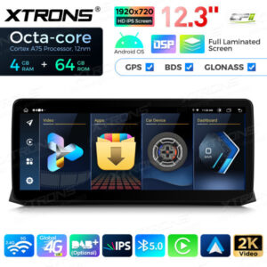 12,3 Zoll Octa Core 4 + 64 GB Global 4G LTE Android Autoradio Multimedia-Player mit vollständig laminiertem Bildschirm für BM
