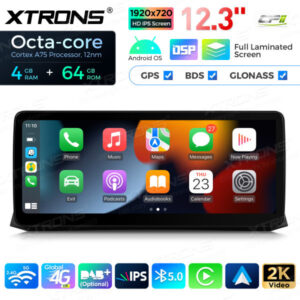 12,3 Zoll Octa Core 4 + 64 GB Global 4G LTE Android Autoradio Multimedia-Player mit vollständig laminiertem Bildschirm für BM