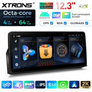 12,3 Zoll Octa Core 4 + 64 GB Global 4G LTE Android Autoradio Multimedia-Player mit vollständig laminiertem Bildschirm für BM