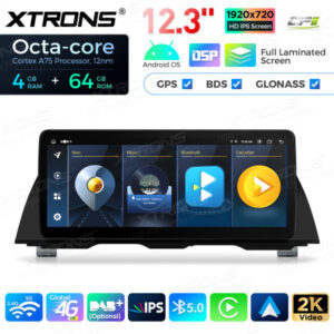12,3 Zoll Octa Core 4 + 64 GB Global 4G LTE Android Autoradio Multimedia-Player mit vollständig laminiertem Bildschirm für BMW 5er F10 / F11 CIC – Bild 5