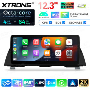 12,3 Zoll Octa Core 4 + 64 GB Global 4G LTE Android Autoradio Multimedia-Player mit vollständig laminiertem Bildschirm für BMW 5er F10 / F11 CIC – Bild 9