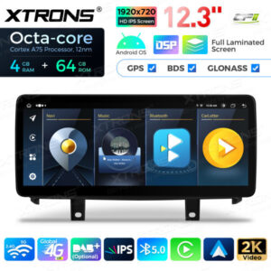 12,3 Zoll Octa Core 4 + 64 GB Global 4G LTE Android Autoradio Multimedia Player mit vollständig laminiertem Bildschirm für BMW 7er F01 / F02 CIC