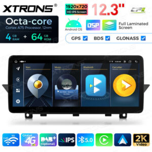 12,3 Zoll Octa Core 4 + 64 GB Global 4G LTE Android Autoradio Multimedia-Player mit vollständig laminiertem Bildschirm für BMW X1 E84 CIC