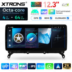 12,3 Zoll Octa Core 4 + 64 GB Global 4G LTE Android Autoradio Multimedia-Player mit vollständig laminiertem Bildschirm für BM