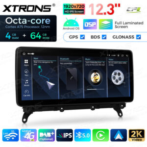12,3 Zoll Octa Core 4 + 64 GB Global 4G LTE Android Autoradio Multimedia-Player mit vollständig laminiertem Bildschirm für BM
