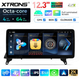 12,3-Zoll-Octa Core 4 + 64 GB Global 4G LTE Android Auto-Stereo-Multimedia-Player mit vollständig laminiertem Bildschirm für BMW X5 E70 / X6 E71 CIC Lenkrad Rechts – Bild 6