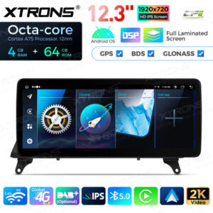 12,3-Zoll-Octa Core 4 + 64 GB Global 4G LTE Android Auto-Stereo-Multimedia-Player mit vollständig laminiertem Bildschirm für BMW X5 E70 / X6 E71 CIC Lenkrad Rechts – Bild 7