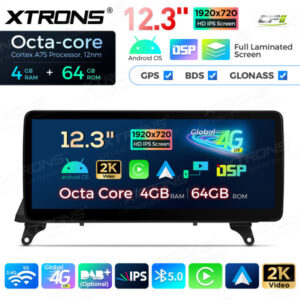 12,3-Zoll-Octa Core 4 + 64 GB Global 4G LTE Android Auto-Stereo-Multimedia-Player mit vollständig laminiertem Bildschirm für BMW X5 E70 / X6 E71 CIC Lenkrad Rechts – Bild 8
