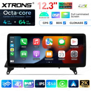 12,3-Zoll-Octa Core 4 + 64 GB Global 4G LTE Android Auto-Stereo-Multimedia-Player mit vollständig laminiertem Bildschirm für BMW X5 E70 / X6 E71 CIC Lenkrad Rechts – Bild 9
