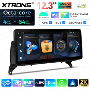 12,3-Zoll-Octa Core 4 + 64 GB Global 4G LTE Android Auto-Stereo-Multimedia-Player mit vollständig laminiertem Bildschirm für BMW X5 E70 / X6 E71 CIC Lenkrad Rechts – Bild 12