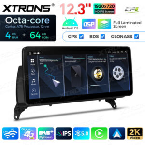 12,3-Zoll-Octa Core 4 + 64 GB Global 4G LTE Android Auto-Stereo-Multimedia-Player mit vollständig laminiertem Bildschirm für BMW X5 E70 / X6 E71 CIC Lenkrad Rechts – Bild 13