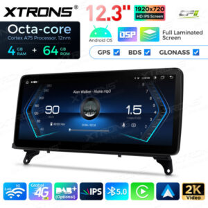 12,3-Zoll-Octa Core 4 + 64 GB Global 4G LTE Android Auto-Stereo-Multimedia-Player mit vollständig laminiertem Bildschirm für BMW X5 E70 / X6 E71 CIC Lenkrad Rechts – Bild 14