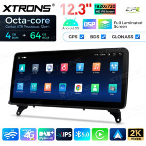 12,3-Zoll-Octa Core 4 + 64 GB Global 4G LTE Android Auto-Stereo-Multimedia-Player mit vollständig laminiertem Bildschirm für BMW X5 E70 / X6 E71 CIC Lenkrad Rechts – Bild 15