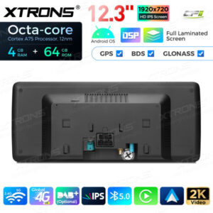 12,3-Zoll-Octa Core 4 + 64 GB Global 4G LTE Android Auto-Stereo-Multimedia-Player mit vollständig laminiertem Bildschirm für BMW X5 E70 / X6 E71 CIC Lenkrad Rechts – Bild 16
