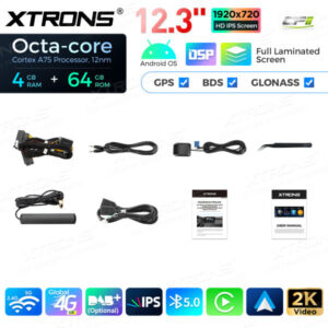 12,3-Zoll-Octa Core 4 + 64 GB Global 4G LTE Android Auto-Stereo-Multimedia-Player mit vollständig laminiertem Bildschirm für BMW X5 E70 / X6 E71 CIC Lenkrad Rechts – Bild 18