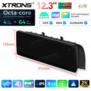 12,3 Zoll Octa Core 4 + 64 GB Global 4G LTE Android Autoradio Multimedia-Player mit vollständig laminiertem Bildschirm für BMW 5er F10 / F11 NBT – Bild 17