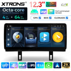 12,3-Zoll-Octa Core 4 + 64 GB Global 4G LTE Android Auto-Stereo-Multimedia-Player mit vollständig laminiertem Bildschirm für BMW 1er E81 / E82 / E87 / E88 ohne Original-Display – Bild 5