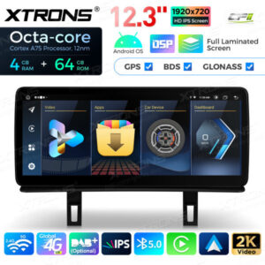 12,3-Zoll-Octa Core 4 + 64 GB Global 4G LTE Android Auto-Stereo-Multimedia-Player mit vollständig laminiertem Bildschirm für BMW 1er E81 / E82 / E87 / E88 ohne Original-Display – Bild 6