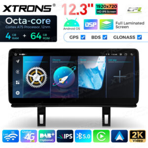 12,3-Zoll-Octa Core 4 + 64 GB Global 4G LTE Android Auto-Stereo-Multimedia-Player mit vollständig laminiertem Bildschirm für BMW 1er E81 / E82 / E87 / E88 ohne Original-Display – Bild 7