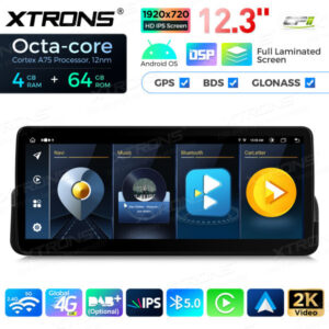 12,3 Zoll Octa Core 4 + 64 GB Global 4G LTE Android Autoradio Multimedia Player mit vollständig laminiertem Bildschirm für BMW 3er E90 / E91 / E92 / E93 ohne Originaldisplay