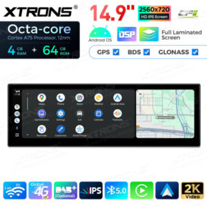 14,9 Zoll Octa Core 4 + 64 GB Global 4G LTE Android Autoradio Multimedia-Player mit vollständig laminiertem Bildschirm für BM