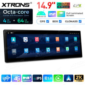 14,9 Zoll Octa Core 4 + 64 GB Global 4G LTE Android Autoradio Multimedia-Player mit vollständig laminiertem Bildschirm für BM