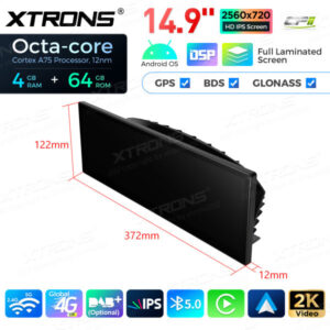 14,9 Zoll Octa Core 4 + 64 GB Global 4G LTE Android Autoradio Multimedia-Player mit vollständig laminiertem Bildschirm für BM