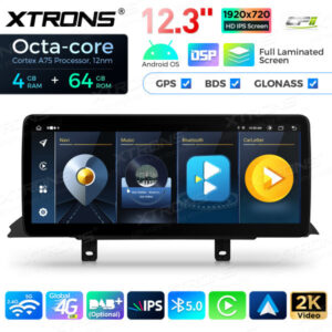 12,3 Zoll Octa Core 4 + 64 GB Global 4G LTE Android Autoradio Multimedia-Player mit vollständig laminiertem Bildschirm für BMW 3er F30 F31 F34 F35 G20 / 4er F32 F33 F36 NBT EVO System Lenkrad Links