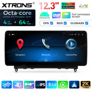 12,3 Zoll Octa Core 4 + 64 GB Global 4G LTE Android Autoradio Multimedia-Player mit vollständig laminiertem Bildschirm für Mercedes-Benz C-Klasse W204