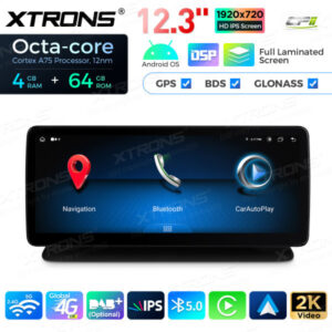 12,3 Zoll Octa Core 4 + 64 GB Global 4G LTE Android Autoradio Multimedia Player mit vollständig laminiertem Bildschirm für Mercedes-Benz CLS-Klasse C218 / W218 Lenkrad Rechts