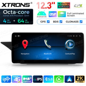 12,3 Zoll Octa Core 4 + 64 GB Global 4G LTE Android Autoradio Multimedia-Player mit vollständig laminiertem Bildschirm für Mercedes-Benz E-Klasse W212 / S212