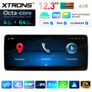 12,3-Zoll-Octa Core 4 + 64 GB Global 4G LTE Android Auto-Stereo-Multimedia-Player mit vollständig laminiertem Bildschirm für Mercedes-Benz A-Klasse W176 / CLA-Klasse C117 / GLA-Klasse X156 / G-Klasse W463 – Bild 5