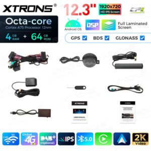 12,3-Zoll-Octa Core 4 + 64 GB Global 4G LTE Android Auto-Stereo-Multimedia-Player mit vollständig laminiertem Bildschirm für Mercedes-Benz A-Klasse W176 / CLA-Klasse C117 / GLA-Klasse X156 / G-Klasse W463 – Bild 17