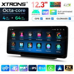 12,3-Zoll-Octa Core 4 + 64 GB Global 4G LTE Android Auto-Stereo-Multimedia-Player mit vollständig laminiertem Bildschirm für Mercedes-Benz C-Klasse W205 / GLC-Klasse X253 / V-Klasse W446 / X-Klasse W470 – Bild 13
