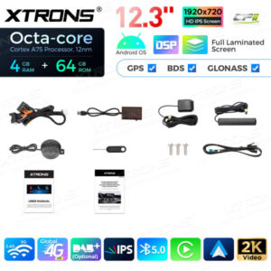 12,3-Zoll-Octa Core 4 + 64 GB Global 4G LTE Android Auto-Stereo-Multimedia-Player mit vollständig laminiertem Bildschirm für Mercedes-Benz C-Klasse W205 / GLC-Klasse X253 / V-Klasse W446 / X-Klasse W470 – Bild 17