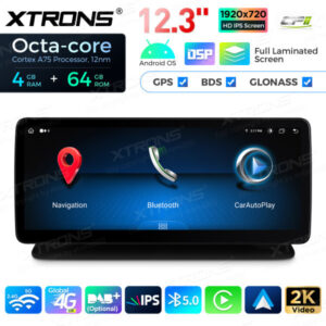 12,3 Zoll Octa Core 4 + 64 GB Global 4G LTE Android Autoradio Multimedia-Player mit vollständig laminiertem Bildschirm für Mercedes-Benz CLS-Klasse W218 / C218